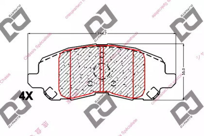 Комплект тормозных колодок DJ PARTS BP1967